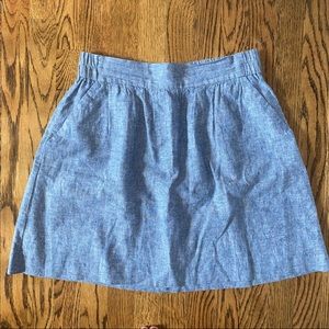 Loft outlet linen and cotton blue skirt with pockets-small